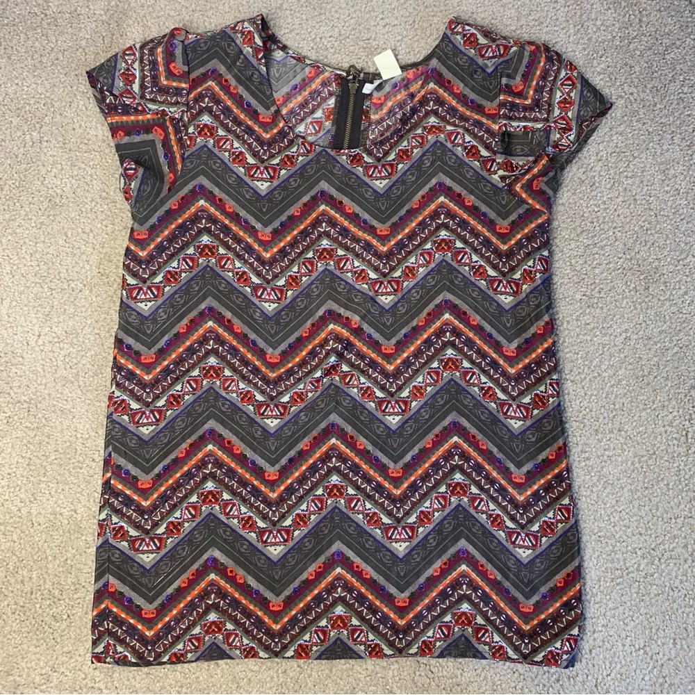 Japan Printed Top S Small Poly Blouse